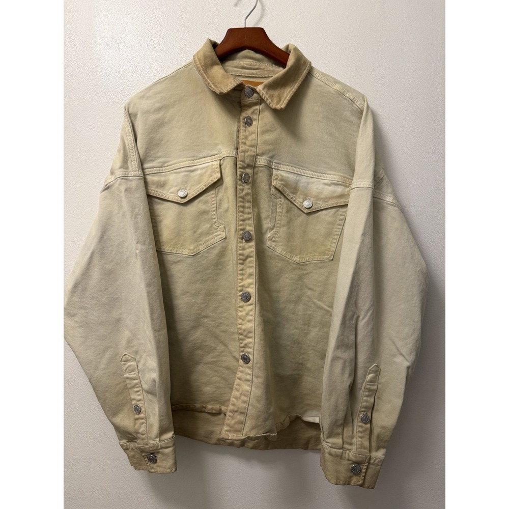 Cotton Citizen Tan Distressed Button Down Shirt Adult Medium Overshirt Unisex
